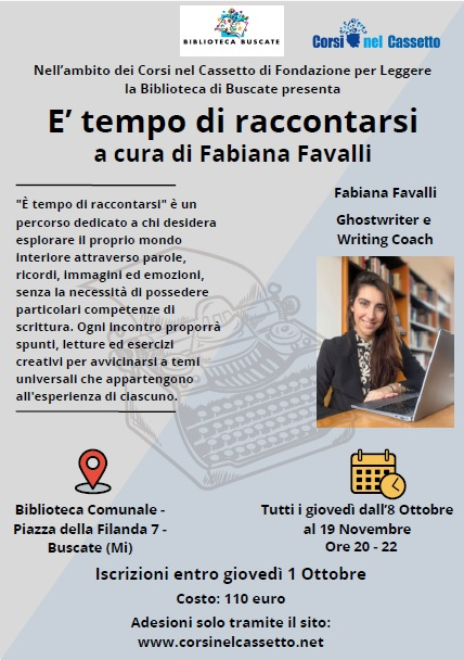 Corsi nel Cassetto - Edizione 2026 - "E' tempo di raccontarsi"
