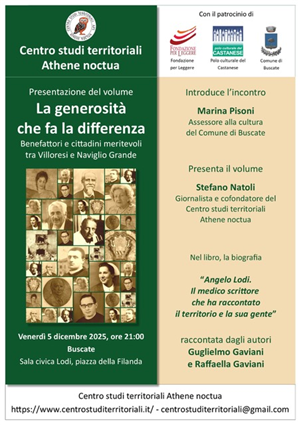 Presentazione del libro "La generosità che fa la differenza: benefattori e cittadini meritevoli tra Villoresi e Naviglio Grande"