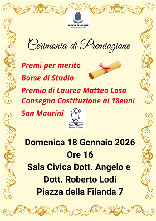 Giornata premiazioni in occasione festività S. Mauro